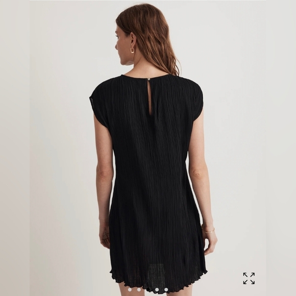 Madewell Plissé Mini Tee Dress Timeless Minimalist Little Black Dress Boxy 4 - Picture 3 of 8